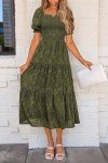 Prettygarden Women's Floral Midi Dress - Army Green