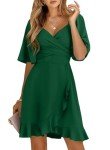 Dokotoo Women's Green Summer Wrap Dress XL