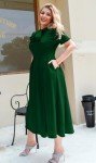 Elegant Green A-Line Dress with Pockets for Women