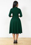 Pine Green Fit and Flare Dress for Women
