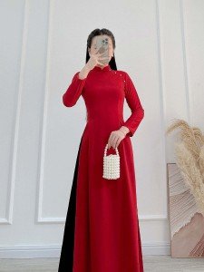 Red Traditional Ao Dai for Lunar New Year