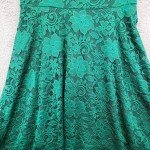 Emerald Green Lace Midi Dress for Women