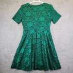Emerald Green Lace Midi Dress for Women