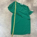 Carmen Marc Valvo Green One Shoulder Dress