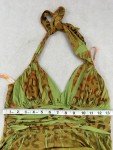 Vintage 2000s Green Cheetah Halter Maxi Dress
