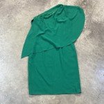 Carmen Marc Valvo Green One Shoulder Dress