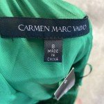 Carmen Marc Valvo Green One Shoulder Dress