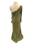 Olive One Sleeve Beaded Gown by Mac Duggal