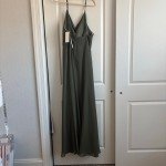 Jenny Yoo Lissa Long Olive Green Dress for Weddings