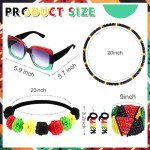 Hicarer 7-Piece African Print Poncho & Jewelry Set