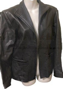 Leather Black Zip Jacket for Women by JLC New York
