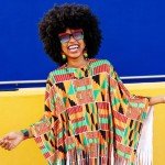 Hicarer 7-Piece African Print Poncho & Jewelry Set