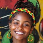 Multicolor Bead Headband and Earrings Set