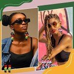 16 Pairs Juneteenth Map Round African Earrings