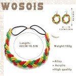 Multicolor Bead Headband and Earrings Set