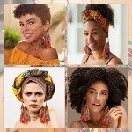 African Fabric Tassel Hoop Earrings Set for Women