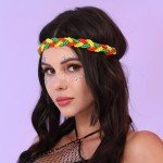 Multicolor Bead Headband and Earrings Set