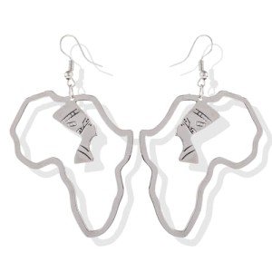 African Map Drop Earrings for Women’s Fashion