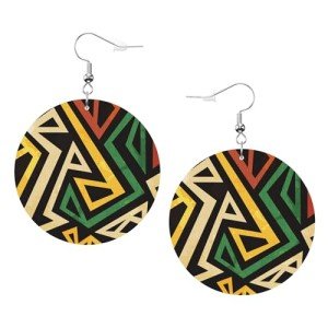 Lightweight Faux Leather Star Dangle Earrings