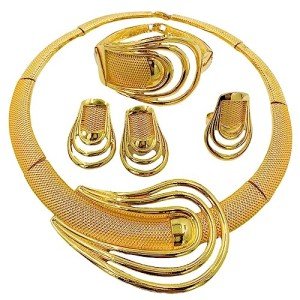 Elegant African Jewelry Set with Necklace and Earrings