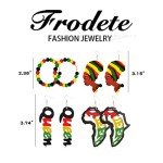 Juneteenth African Map Dangle Earrings for Women