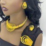 Elegant African Jewelry Set with Necklace and Earrings