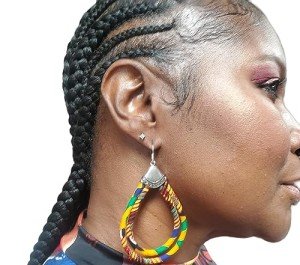 Afrocentric Ankara & Kente Double Loop Earrings