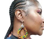 Afrocentric Ankara & Kente Double Loop Earrings
