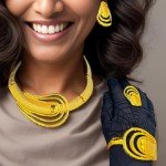 Elegant African Jewelry Set with Necklace and Earrings