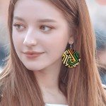 Lightweight Faux Leather Star Dangle Earrings