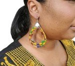 Afrocentric Ankara & Kente Double Loop Earrings