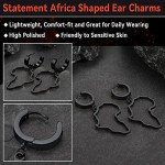 FaithHeart Black Africa Shaped Drop Earrings