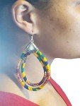 Afrocentric Ankara & Kente Double Loop Earrings