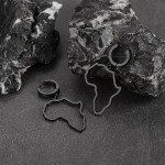 FaithHeart Black Africa Shaped Drop Earrings