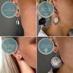Round Wooden Hoop Spiral Earrings for Women