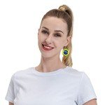 Brazil Flag Round Leather Earrings for Soccer Fans