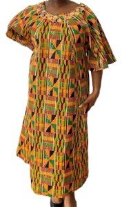 Vibrant Kente Print African Style Dress