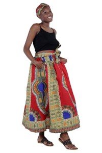 Satsuma Women's Dashiki Print Maxi Dress with Pockets