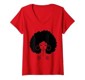 Afrocentric V-Neck T-Shirt for Women