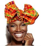 Kente Calf-Length Skirt with Matching Headwrap