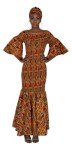 Orange Kente Mermaid Dress for Women