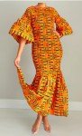 Orange Kente Mermaid Dress for Women