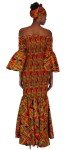 Orange Kente Mermaid Dress for Women