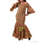 Orange Kente Mermaid Dress for Women