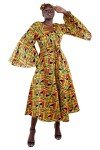 Satsuma Women's Long Ankara Print Dress & Headwrap