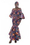 Cotton Ankara Print Maxi Dress with Headwrap & Mask