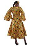 Satsuma Women's Long Ankara Print Dress & Headwrap