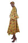 Satsuma Women's Long Ankara Print Dress & Headwrap