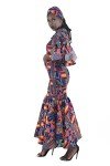 Cotton Ankara Print Maxi Dress with Headwrap & Mask