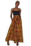 Kente Print Maxi Skirt with Headwrap for Women
